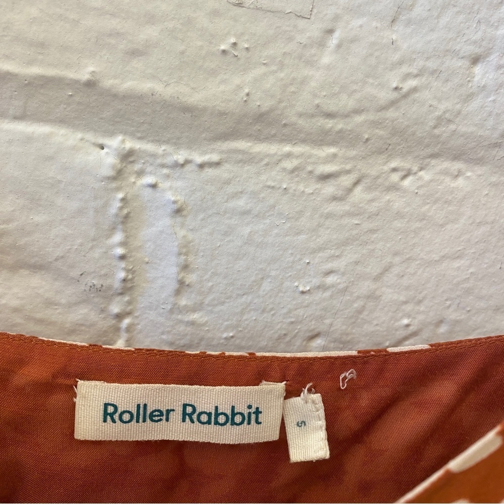 Roller Rabbit || Olindo Quinn Midi Dress Silk Floral Terracotta Rust Orange S‎ - Picture 6 of 9